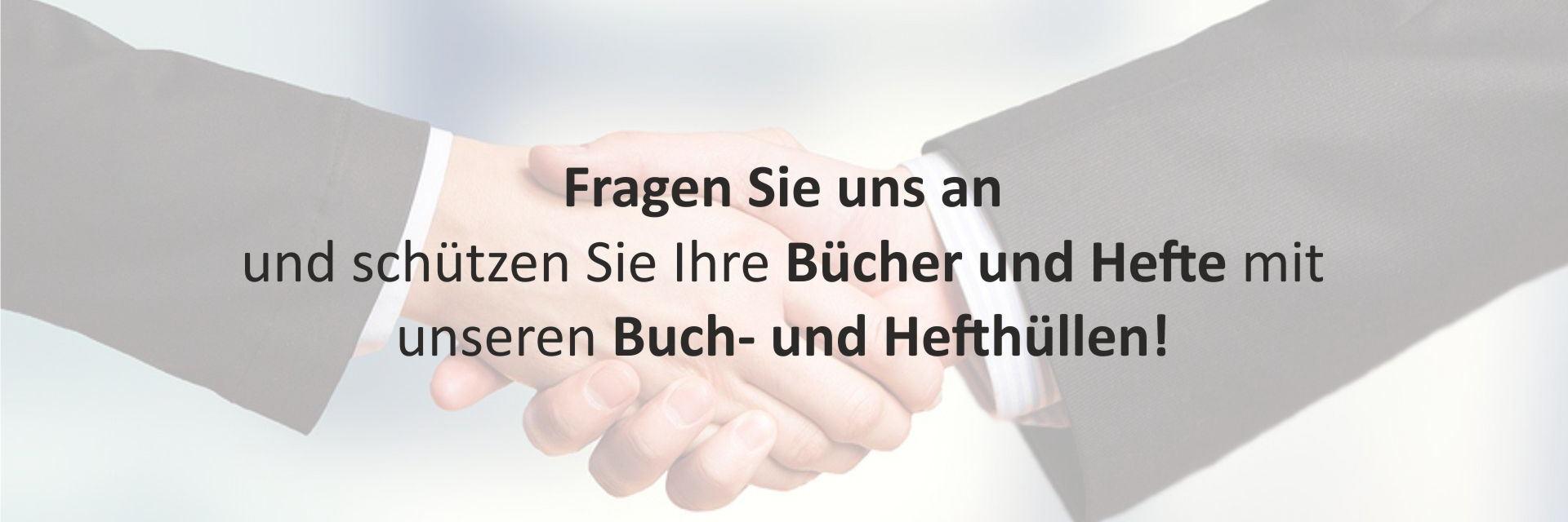 Zwei Menschen geben sich die Hand im Hintergrund, Text überlagert das Bild – Symbol für Zusammenarbeit und Kommunikation
