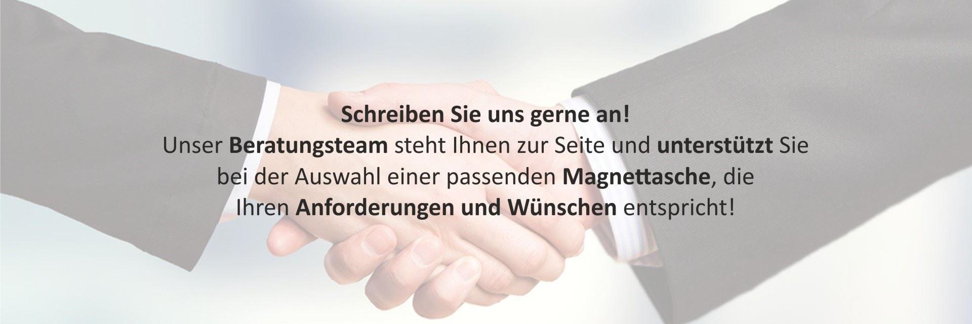 Zwei Menschen geben sich die Hand im Hintergrund, Text überlagert das Bild – Symbol für Zusammenarbeit und Kommunikation
