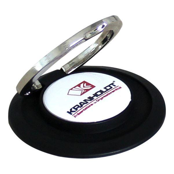 360° drehbarer Handyring aus Metall – einfach zu montieren, vielseitig einsetzbar, edles Design in Silber matt-schwarz, mit Doming