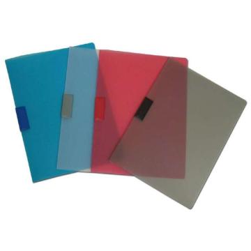 Set mit 4 Klemmheftern in Blau, Rot, Transparent und Rauch