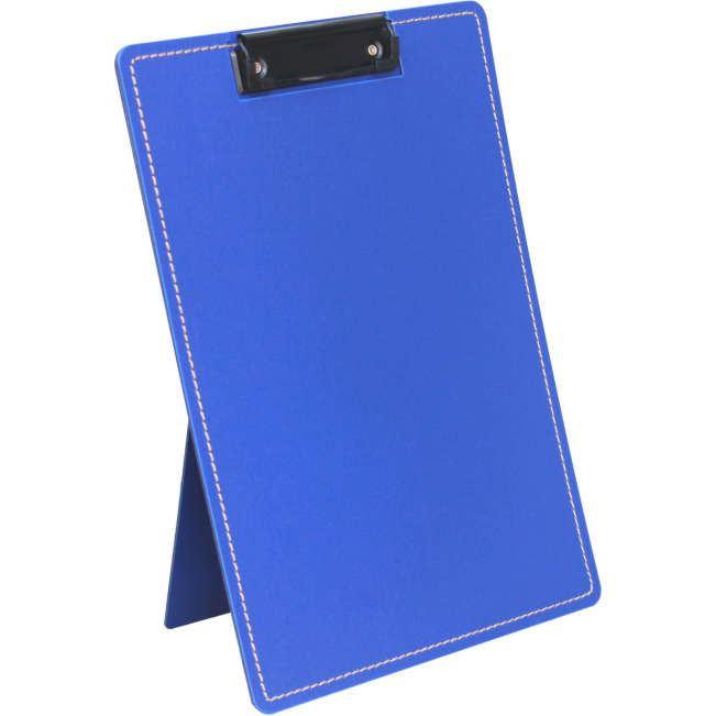 Klemmbrett mit Aufstellfunktion aus genähten PP-Kunststoffplatten, in blau
