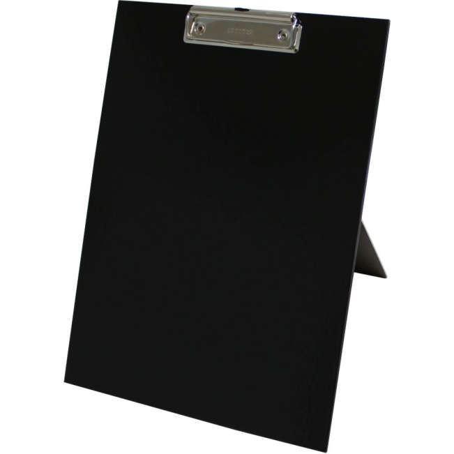Klemmbrett mit Aufstellfunktion aus Graupappe mit Papier kaschiert, in schwarz