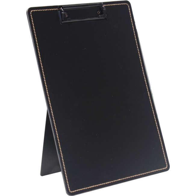 Klemmbrett mit Aufstellfunktion aus genähten PP-Kunststoffplatten, in Schwarz