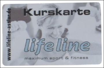 Kurskarte aus Kunststoff mit Aufdruck