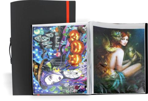 Puzzlemappe aus PP-Vollkunststoff in schwarz für fertige, geklebte Puzzle mit bis zu 1000 Teilen