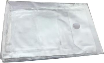 Schutzhülle aus transparenter PVC-Weichfolie, mit Füllhöhe und Klettverschluss