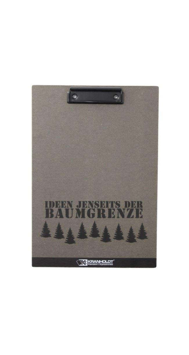 Klemmbrett aus Altpapier mit Klemmmechanik und Druck