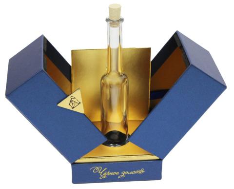 edle Geschenkverpackung für Parfüm Flaschen in blau und gold