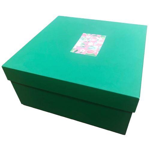Stülpdeckelbox aus Graukarton in grün